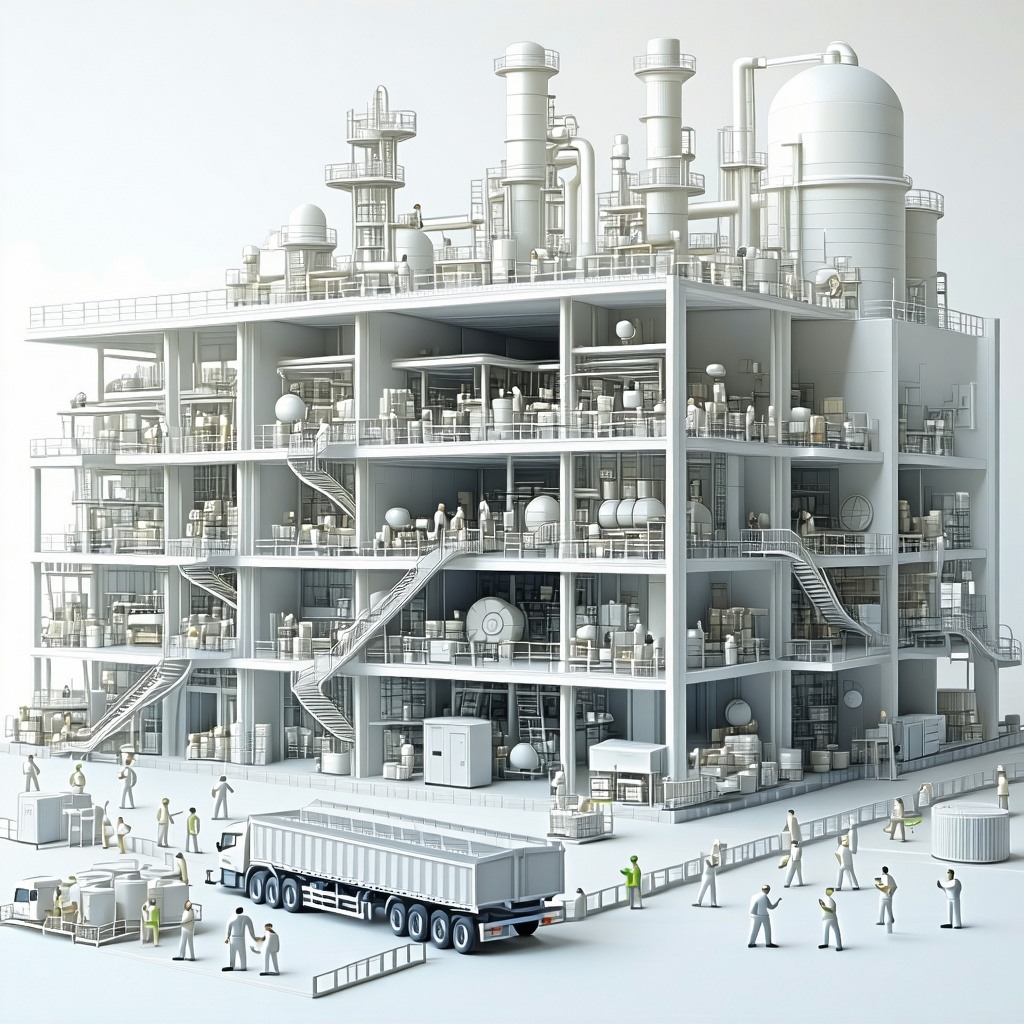 Theme Workforce Expansions in manufacturing  industrialbk white onlyobject bg whiter and lighter colorsobject more working force enginer the manufacturing building-4