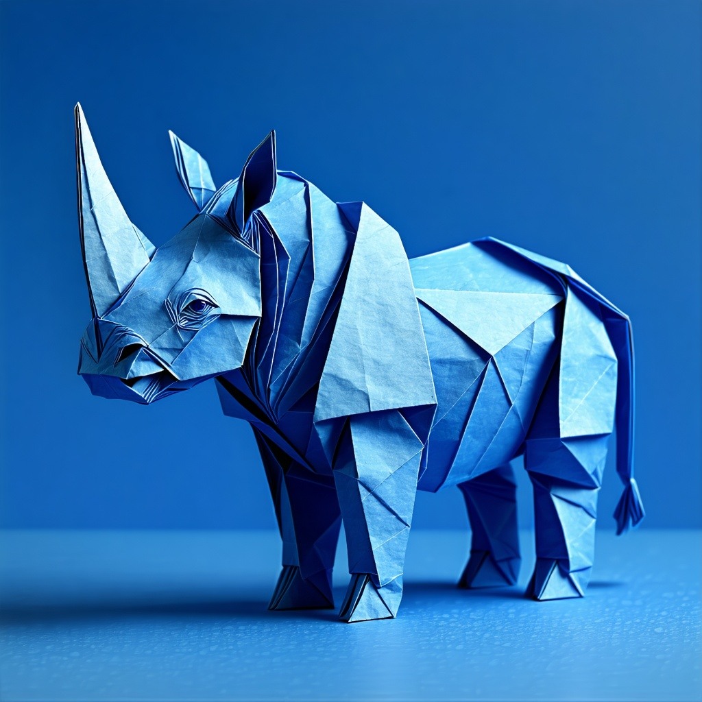 full body with intricate detail of a rino in cobalt blue with a cobalt blue background full body with intricate detail of a rino in cobalt blue with a cobalt blue background