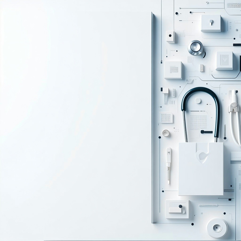 theme Security  Data Protection in health care and med techbk frame color white onlyobject bk color white and lighter colorsObject cyber secutity in health care for hippa compliance