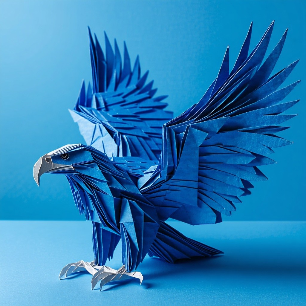 theme What do we do for technology and softwareBackground cobalt blueobject full body intricate detailed eagle-1